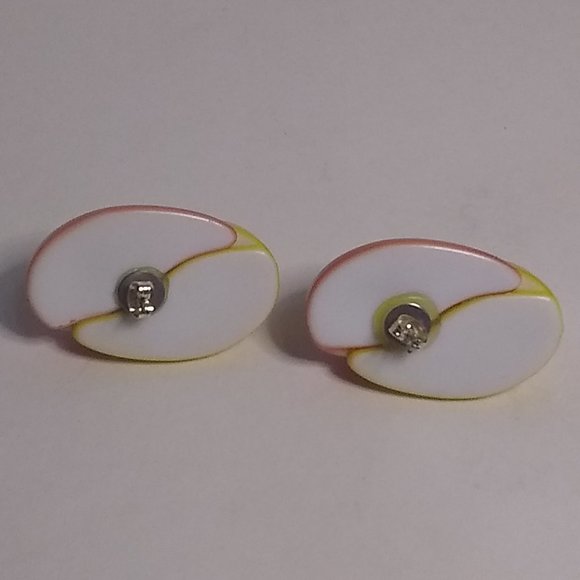 Vintage Orange and Gold Bakelite Knotted Earrings - Picture 4 of 4